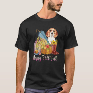 Lycklig Fall Y'all Beagle Hund Mamma Pumpkin Fall T Shirt