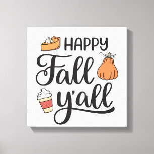 Lycklig Fall Y'all Canvastryck