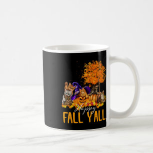 Lycklig Fall Y'all Cats Älskare Autumn Pumpkin Map Kaffemugg