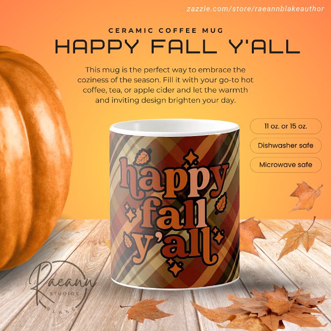 Lycklig Fall Y'all Ceramic Mugg (Skapare uppladdad)