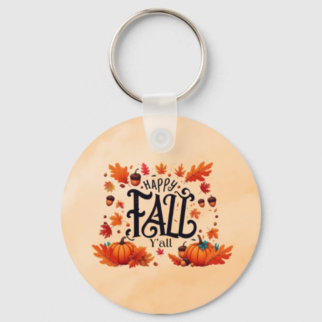 Lycklig Fall Y'all Classic Nyckelring (Framsida)