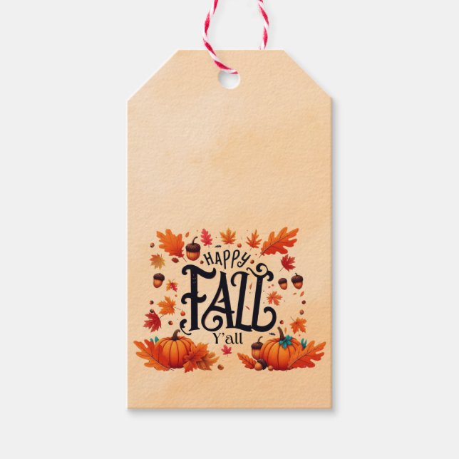 Lycklig Fall Y'all Classic Presentetikett (Framsidan)
