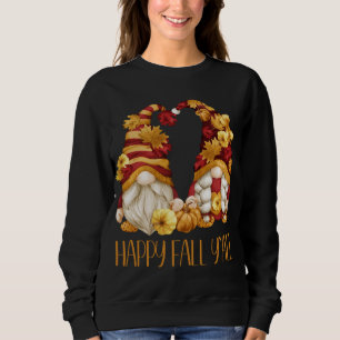 Lycklig Fall Y'all Cute Gnomes Pumpkin Autumn Träd T Shirt