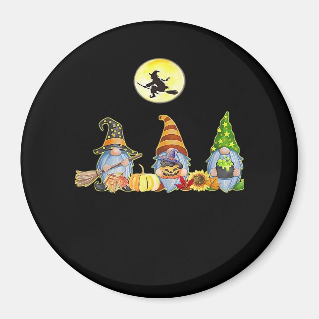 Lycklig Fall Y'all Cute Halloween Gnomes Det är Fa Magnet (Framsidan)