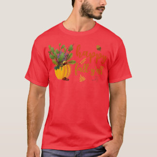 Lycklig Fall Yall Cute Pumpkin Löv Autumn Fall Se T Shirt