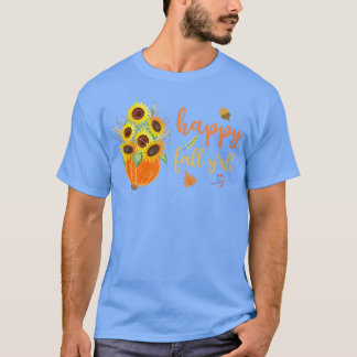 Lycklig Fall Y'all Cute Sunwers Pumpkin Autumn Fa T Shirt