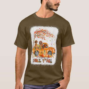 Lycklig Fall Y'all Dachshund Riding Lastbil Pumpki T Shirt