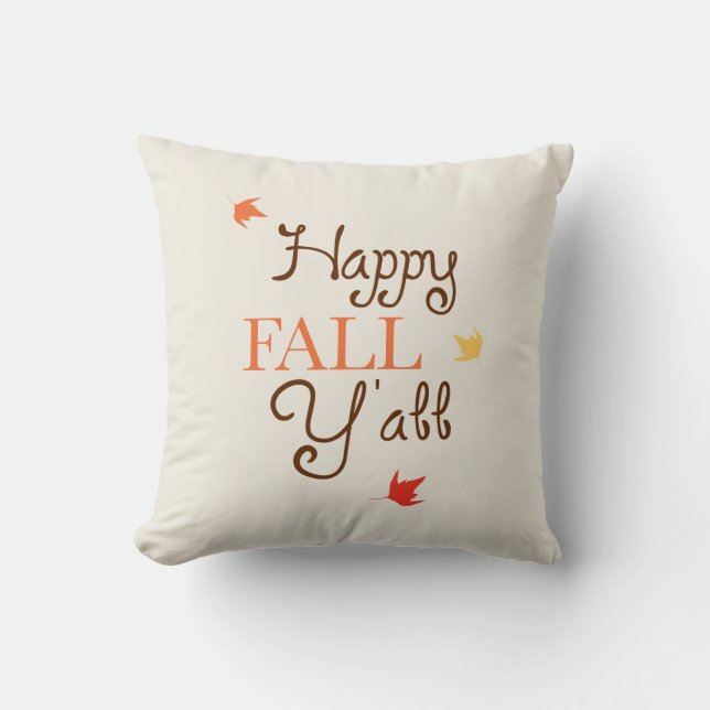 Lycklig Fall Y'all Dekorativ kudde (Framsida)