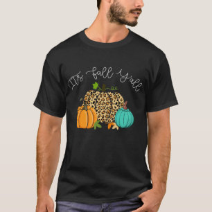 Lycklig Fall Y'all dess Fall Y'all Leopard Print T Shirt