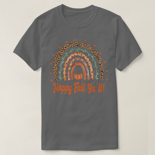 Lycklig Fall Ya'll - Fall Autumn Boho Rainbow - Le T Shirt (Design framsida)