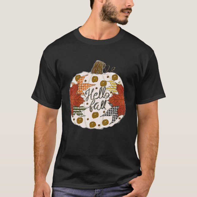 Lycklig Fall Y'all Fall Maple Löv Pumpkin Autumn T Shirt (Framsida)