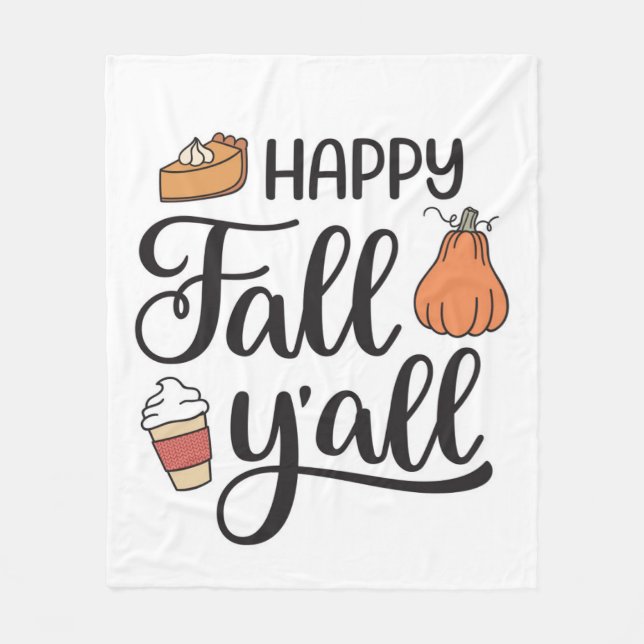 Lycklig Fall Y'all Fleecefilt (Framsidan)