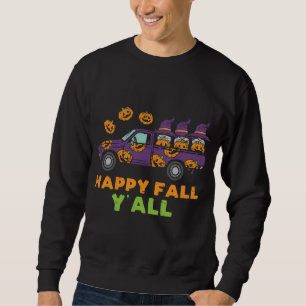 Lycklig Fall Y'all Gnome Leopard Pumpkin Autumn Gn Lång Ärmad Tröja