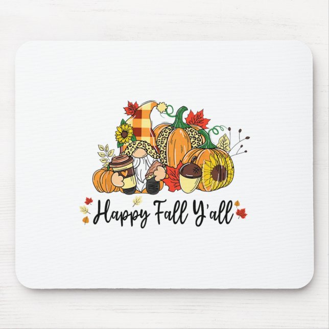 Lycklig Fall Y'all Gnome Leopard Pumpkin Autumn Gn Musmatta (Framsidan)
