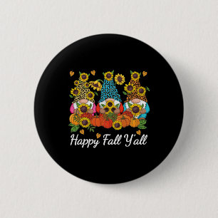 Lycklig Fall Y'all Gnome Leopard Pumpkin Autumn Knapp