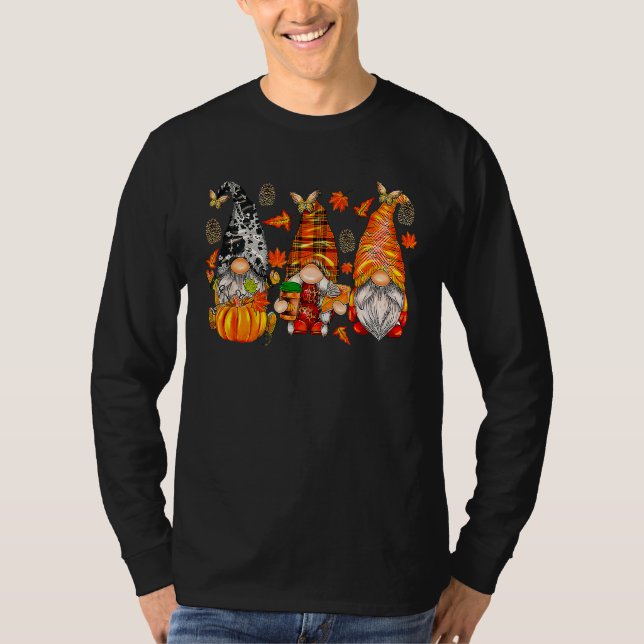 Lycklig Fall Y'all Gnome Pumpkin Lastbil Autumn Ta T Shirt (Framsida)