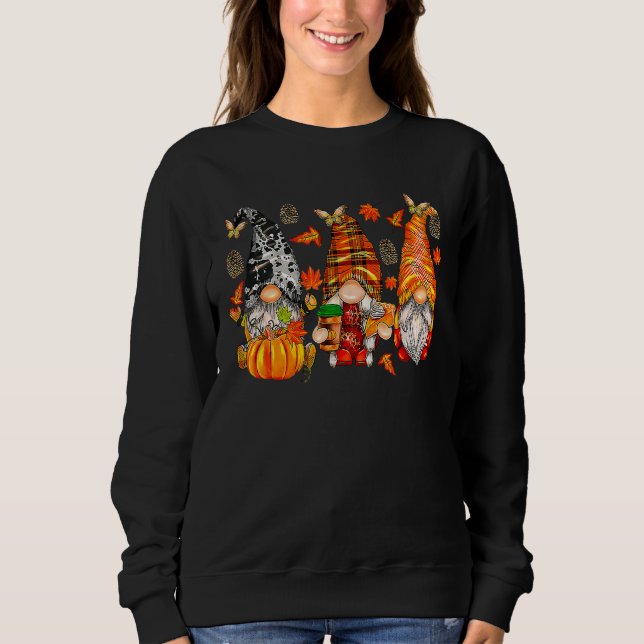 Lycklig Fall Y'all Gnome Pumpkin Lastbil Autumn Ta T Shirt (Framsida)