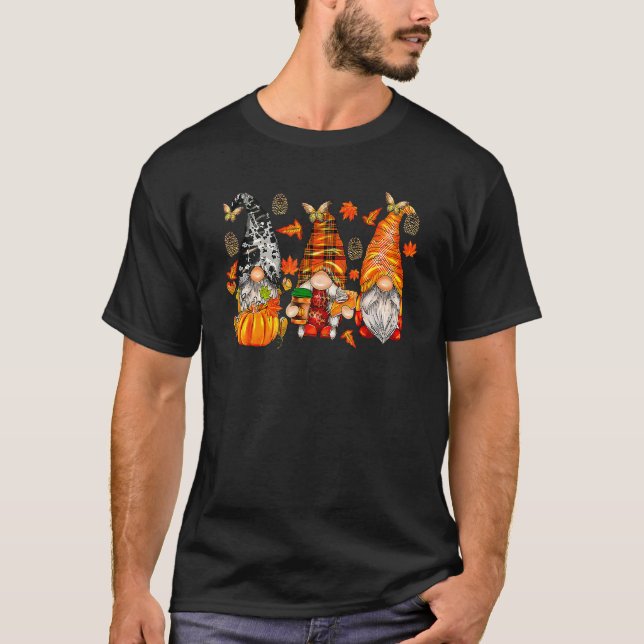 Lycklig Fall Y'all Gnome Pumpkin Lastbil Autumn Ta T Shirt (Framsida)
