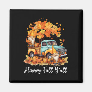 Lycklig Fall Y'all Gnome Pumpkin Lastbil Thanksgiv Magnet
