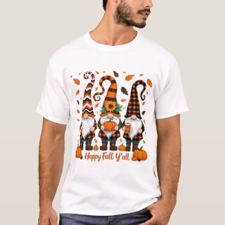 Lycklig Fall Y'all Gnomes , Gnomes Pumpkin Autumn T Shirt