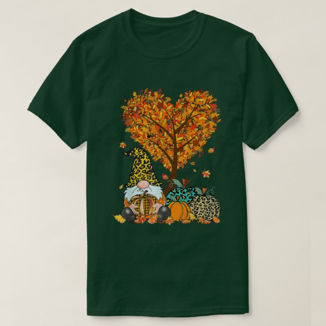Lycklig Fall Y'all Gnomes Pumpkin Hösten Träd Tack T Shirt (Design framsida)