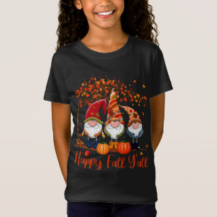 Lycklig Fall Y'all Gnomes träd Pumpkin Höst tack T Shirt