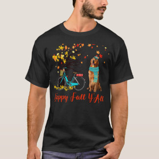 Lycklig Fall Y'all Golden Retriever Hund höstbicy T Shirt