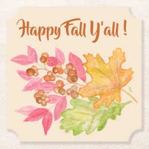 Lycklig Fall Y'all! Höst löv Underlägg Papper