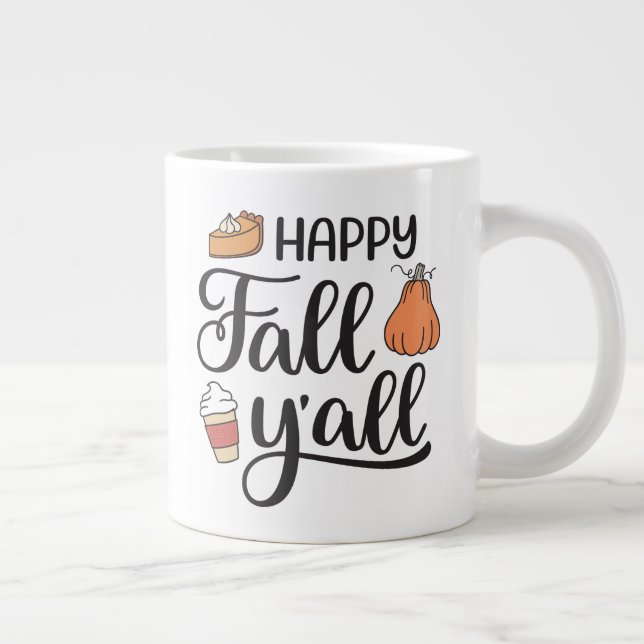 Lycklig Fall Y'all Jumbo Mugg (Höger)