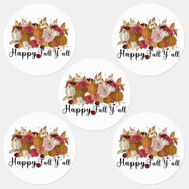 Lycklig Fall Y'all Klistermärke (Grupp)