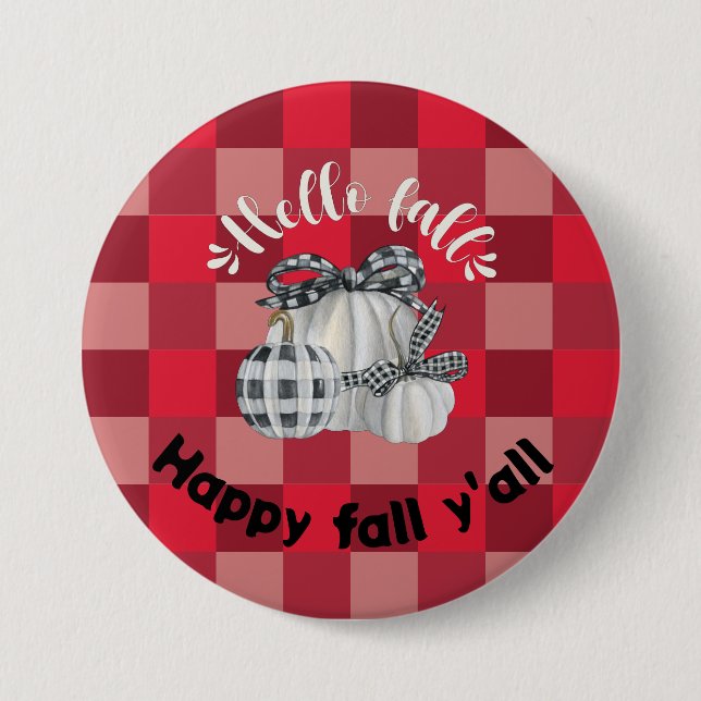 Lycklig Fall Y'all Knapp (Framsida)