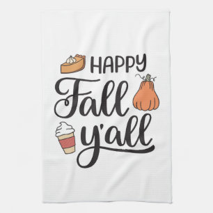 Lycklig Fall Y'all Kökshandduk