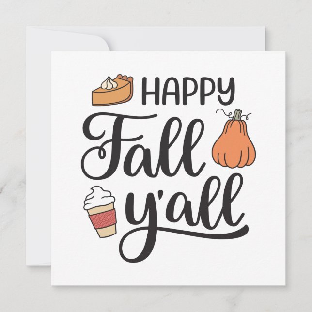 Lycklig Fall Y'all Kort (Framsida)