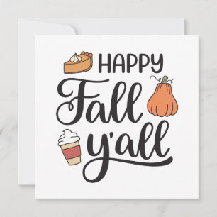 Lycklig Fall Y'all Kort