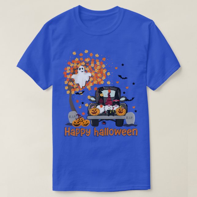 Lycklig Fall Y'all Lastbil Farm Gnome Pumpkin Cost T Shirt (Design framsida)
