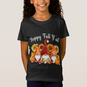 Lycklig Fall Yall Lastbil Gnomes Pumpkins Hallowee T Shirt
