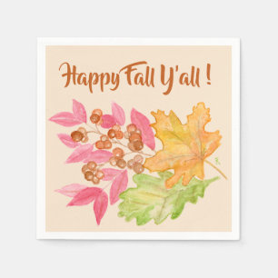 Lycklig Fall Y'all Löv och Berries Pappersservett