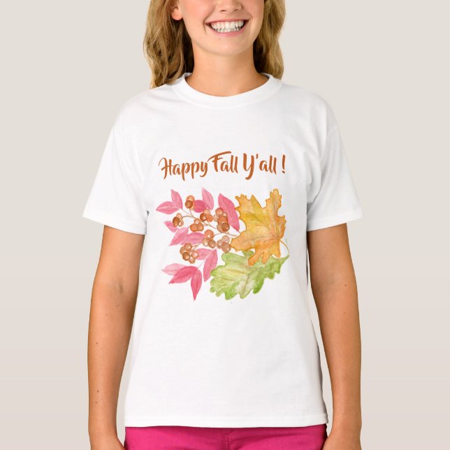 Lycklig Fall Y'all Löv och Berries Pappersservett T Shirt (Framsida)