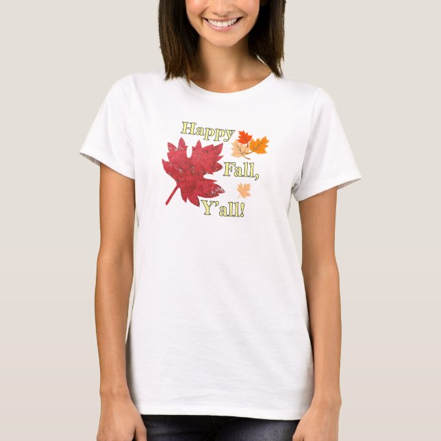 Lycklig Fall Y'all Löv Tee (Framsida)