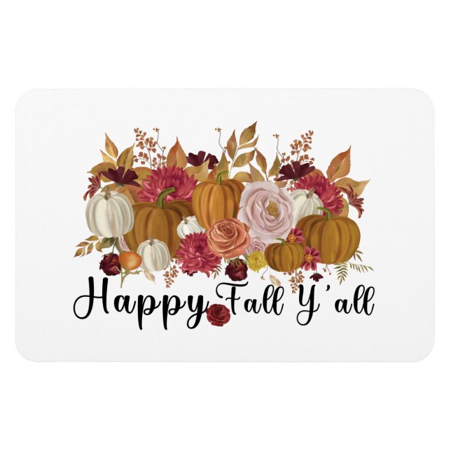 Lycklig Fall Y'all Magnet (Horisontell)