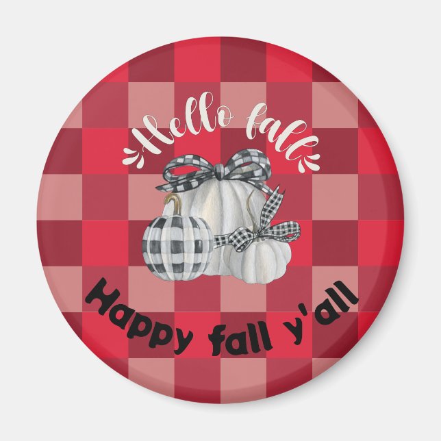 Lycklig Fall Y'all Magnet (Framsidan)