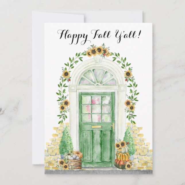 Lycklig Fall Y'all New Home Notice Meddelande (Framsida)