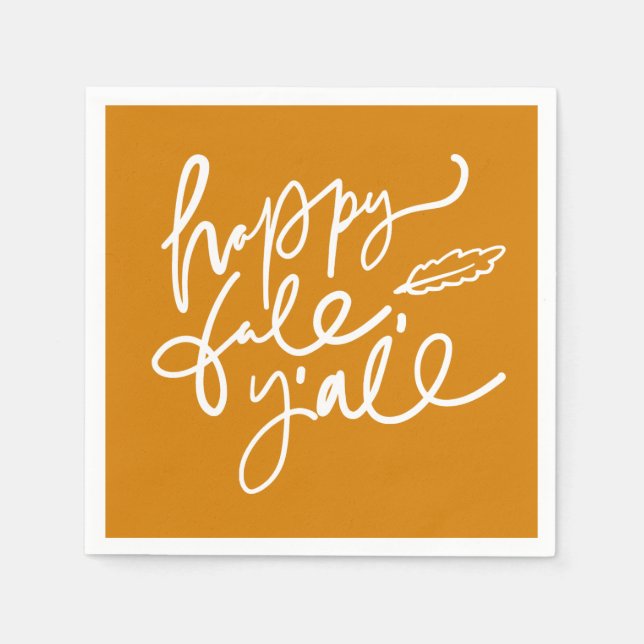 Lycklig Fall Y'all Pappersservett (Framsidan)