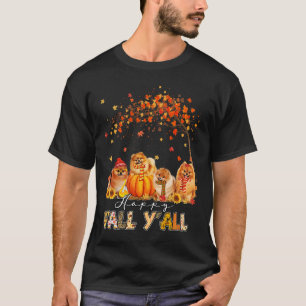 Lycklig Fall Yall Pomeranian Älskare Pumpkins H T Shirt