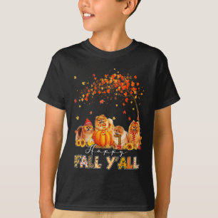 Lycklig Fall Yall Pomeranian Älskare Pumpkins H T Shirt