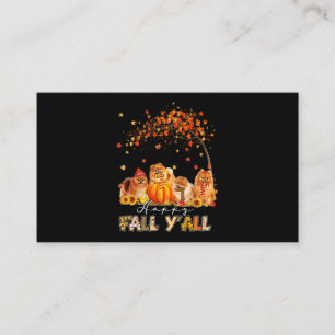 Lycklig Fall Yall Pomeranian Älskare Pumpkins H Visitkort