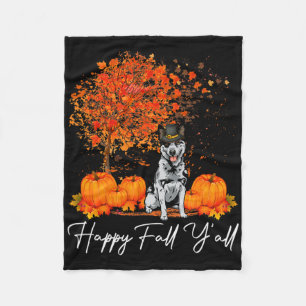 Lycklig Fall Y'all Pumpkin Australian Cattle Hund Fleecefilt
