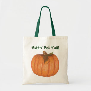 Lycklig Fall Y'all! Pumpkin Bag Tygkasse