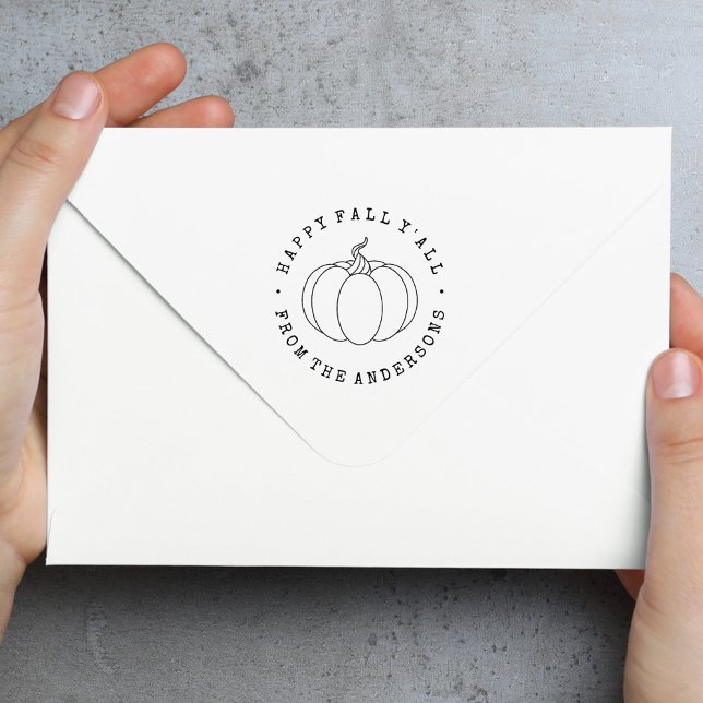 Lycklig Fall Y'all Pumpkin Självfärgande Stämpel (Skapare uppladdad)