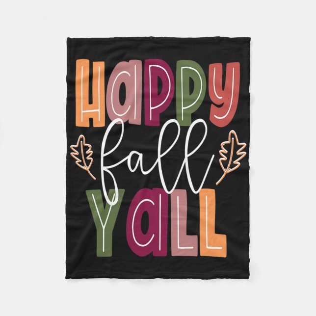 Lycklig Fall Yall Pumpkin Thanksgiving Halloween-k Fleecefilt (Framsidan)